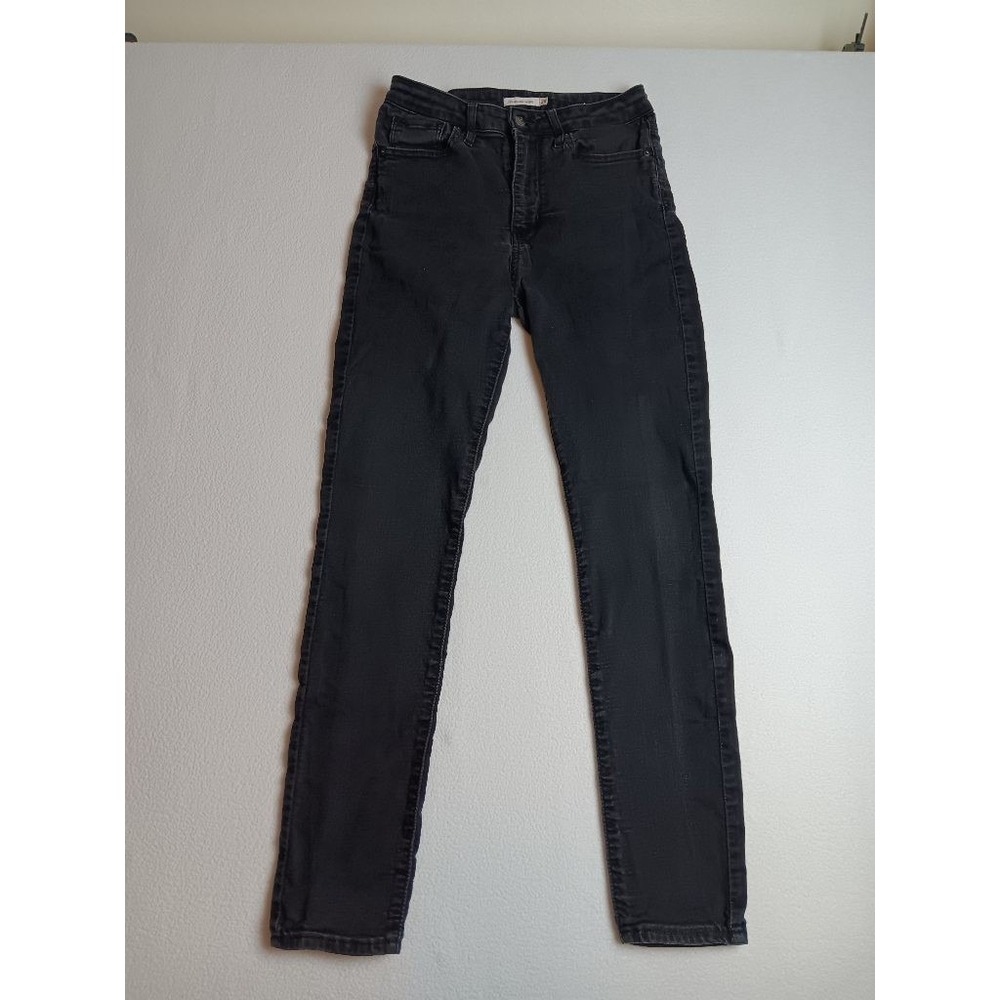 Levi's 721 High Rise Skinny Jeans Womens W29 L30 Black Stretch Denim Sz 29